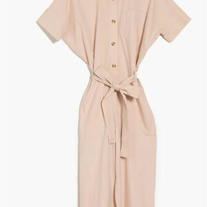 NWT Anthropologie FRNCH L Maurane Belted Button Front Short Sleeve Jumpsuit